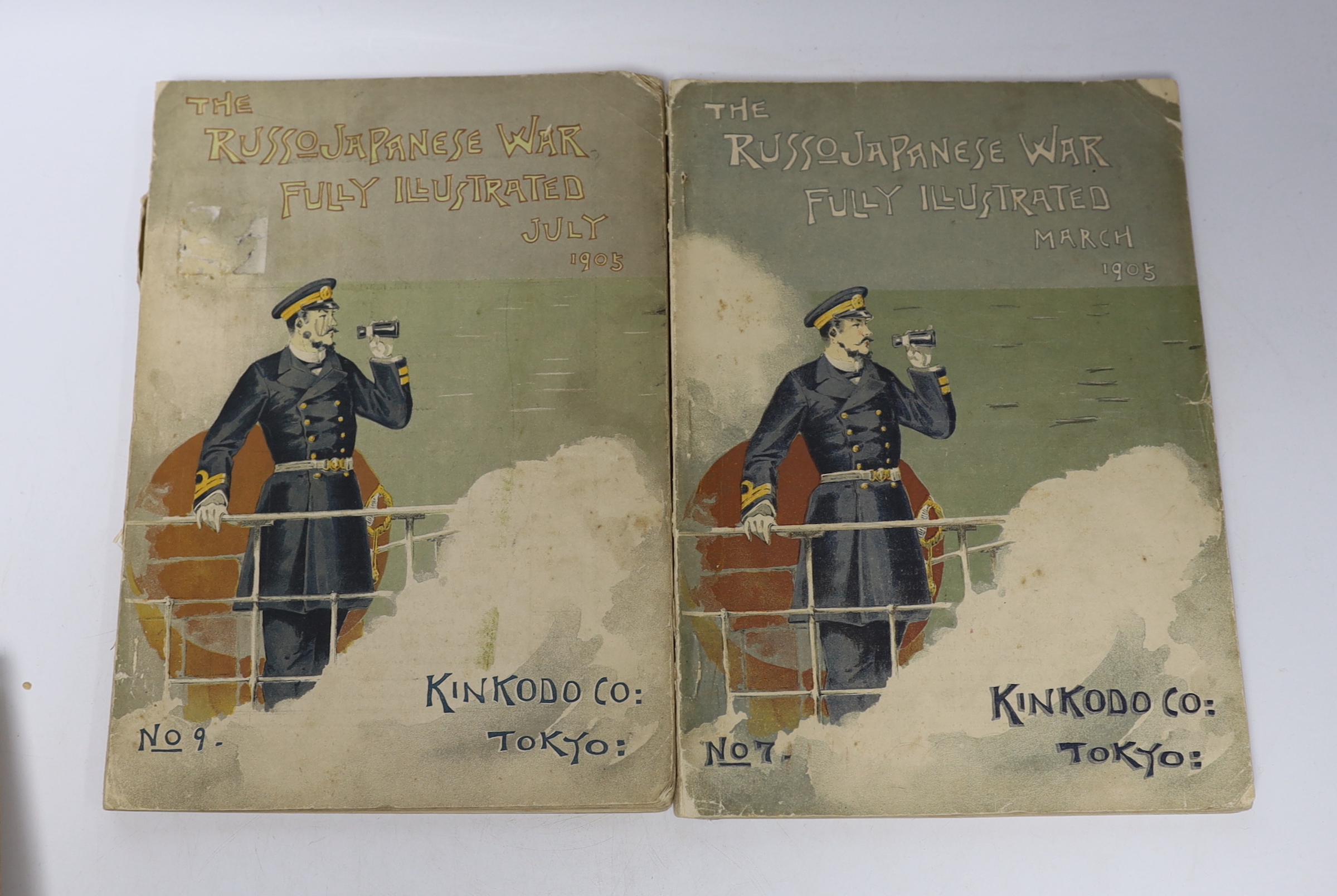 Five volumes of the Russo-Japanese war, illustrated, July 1904, November 1904, March 1905, July 1905 and September 1905